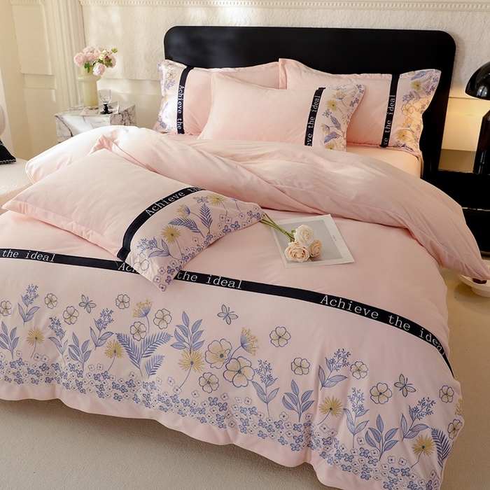 91家纺网 家纺一手货源 找家纺 唐人居 2025新款宝宝绒绣花四件套-塞纳河畔 塞纳河畔-浅粉