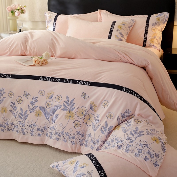 91家纺网 家纺一手货源 找家纺 唐人居 2025新款宝宝绒绣花四件套-塞纳河畔 塞纳河畔-浅粉