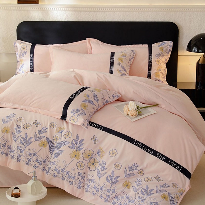 91家纺网 家纺一手货源 找家纺 唐人居 2025新款宝宝绒绣花四件套-塞纳河畔 塞纳河畔-浅粉