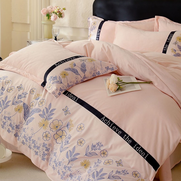 91家纺网 家纺一手货源 找家纺 唐人居 2025新款宝宝绒绣花四件套-塞纳河畔 塞纳河畔-浅粉