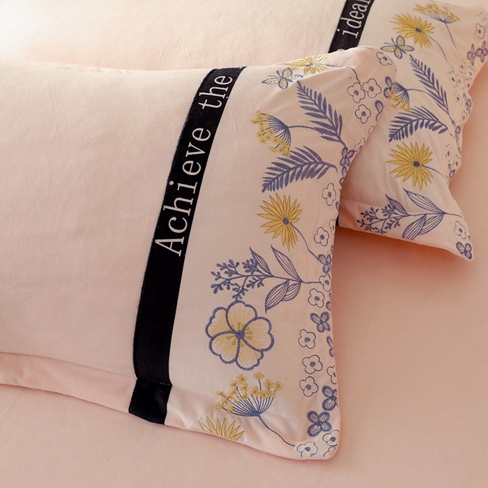 91家纺网 家纺一手货源 找家纺 唐人居 2025新款宝宝绒绣花四件套-塞纳河畔 塞纳河畔-浅粉