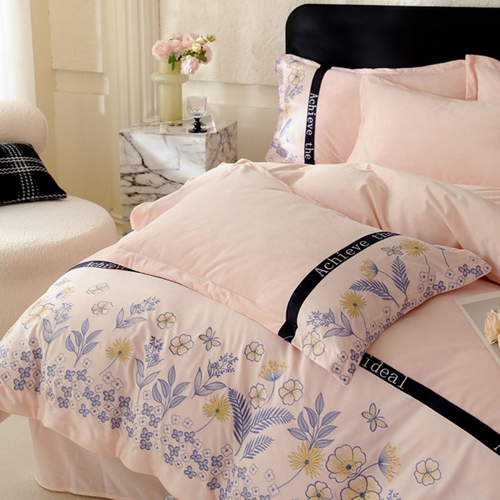 91家纺网 家纺一手货源 找家纺 唐人居 2025新款宝宝绒绣花四件套-塞纳河畔 塞纳河畔-浅粉