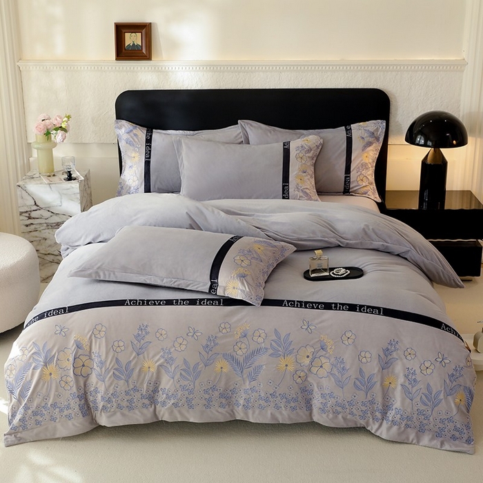 91家纺网 家纺一手货源 找家纺 唐人居 2025新款宝宝绒绣花四件套-塞纳河畔 塞纳河畔-浅灰