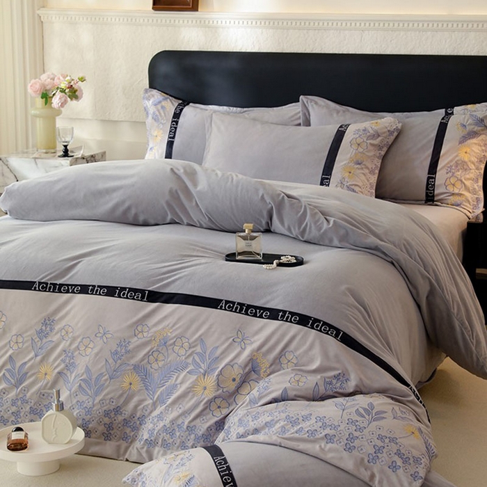 91家纺网 家纺一手货源 找家纺 唐人居 2025新款宝宝绒绣花四件套-塞纳河畔 塞纳河畔-浅灰