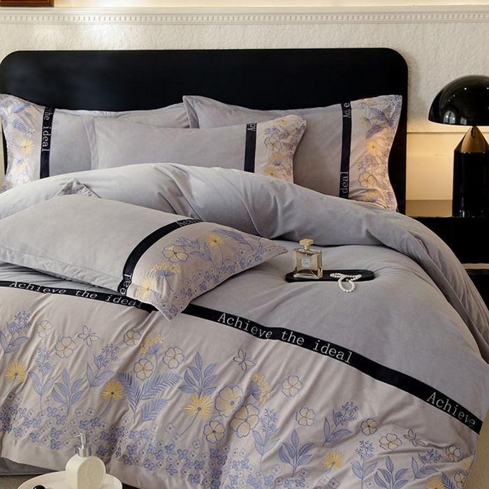 91家纺网 家纺一手货源 找家纺 唐人居 2025新款宝宝绒绣花四件套-塞纳河畔 塞纳河畔-浅灰