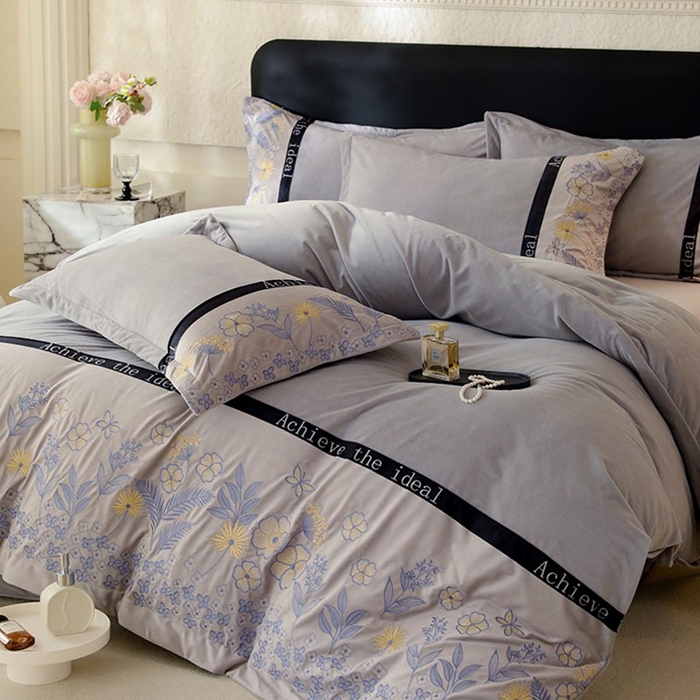 91家纺网 家纺一手货源 找家纺 唐人居 2025新款宝宝绒绣花四件套-塞纳河畔 塞纳河畔-浅灰