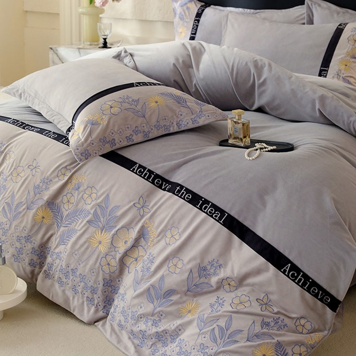 91家纺网 家纺一手货源 找家纺 唐人居 2025新款宝宝绒绣花四件套-塞纳河畔 塞纳河畔-浅灰