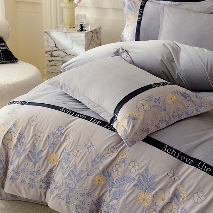 91家纺网 家纺一手货源 找家纺 唐人居 2025新款宝宝绒绣花四件套-塞纳河畔 塞纳河畔-浅灰