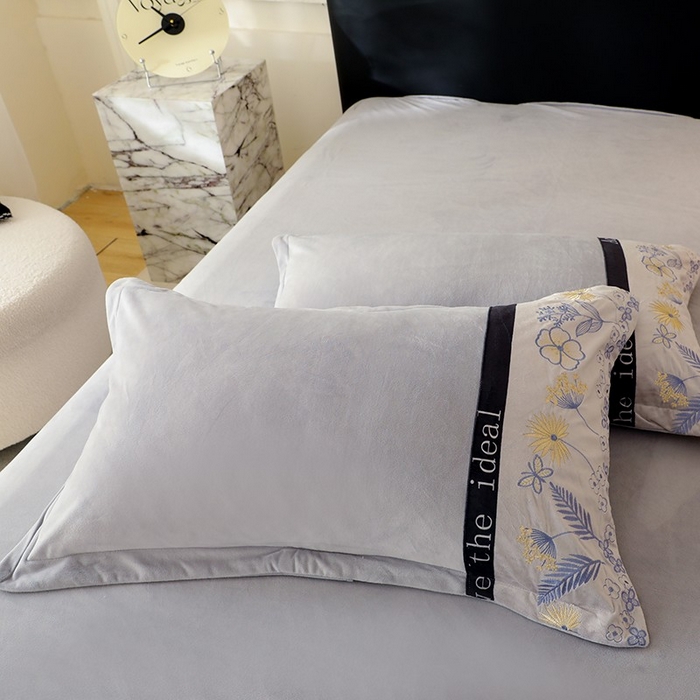 91家纺网 家纺一手货源 找家纺 唐人居 2025新款宝宝绒绣花四件套-塞纳河畔 塞纳河畔-浅灰