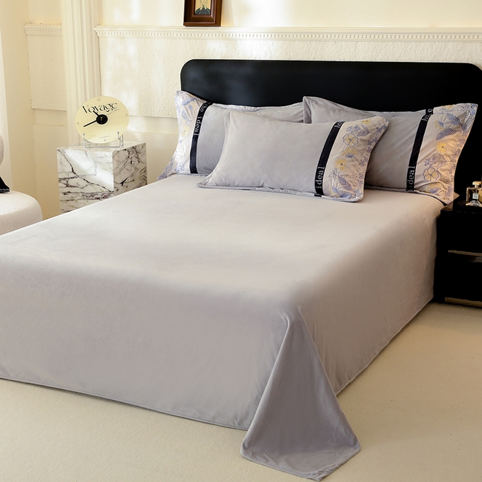 91家纺网 家纺一手货源 找家纺 唐人居 2025新款宝宝绒绣花四件套-塞纳河畔 塞纳河畔-浅灰