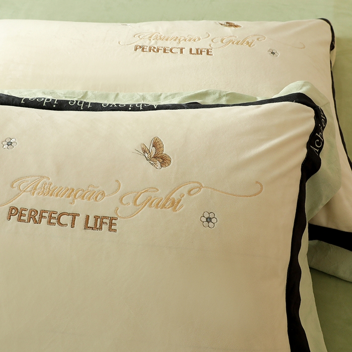 91家纺网 家纺一手货源 找家纺 唐人居 2025新款宝宝绒绣花四件套-塞纳河畔 塞纳河畔-浅绿