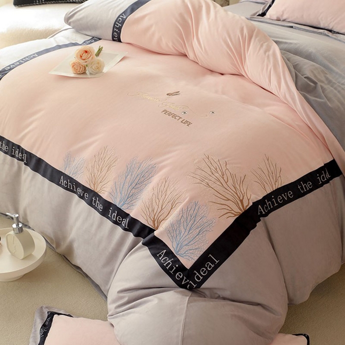 91家纺网 家纺一手货源 找家纺 唐人居 2025新款宝宝绒绣花四件套-塞纳河畔 塞纳河畔-紫粉