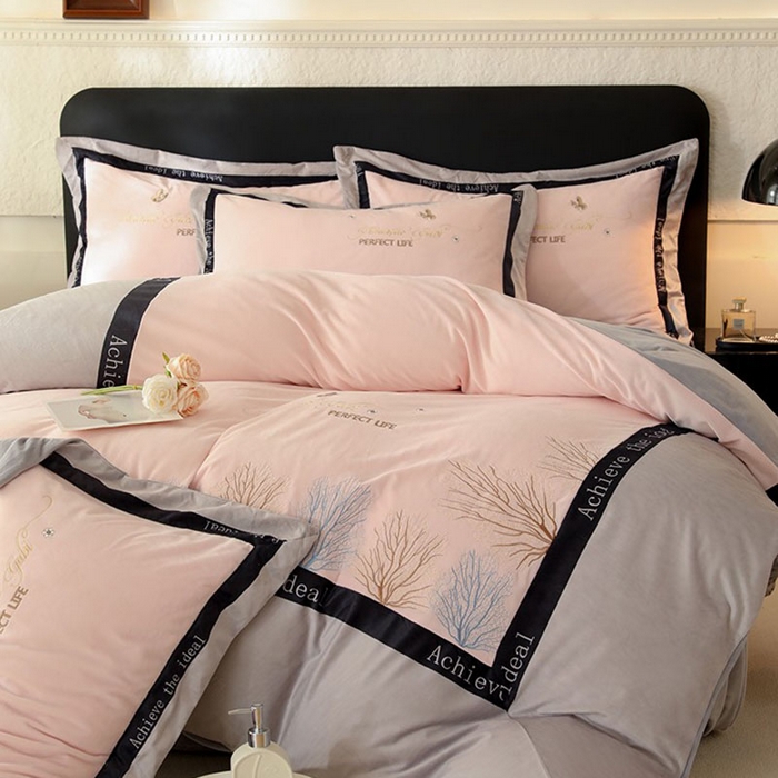 91家纺网 家纺一手货源 找家纺 唐人居 2025新款宝宝绒绣花四件套-塞纳河畔 塞纳河畔-紫粉