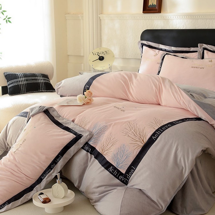 91家纺网 家纺一手货源 找家纺 唐人居 2025新款宝宝绒绣花四件套-塞纳河畔 塞纳河畔-紫粉