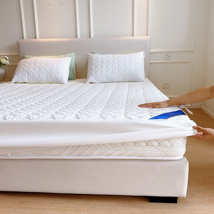 91家纺网 家纺一手货源 找家纺 （总）兜米2025新品供跨境外贸A类防水隔尿夹棉床笠加厚席梦思床垫保护罩