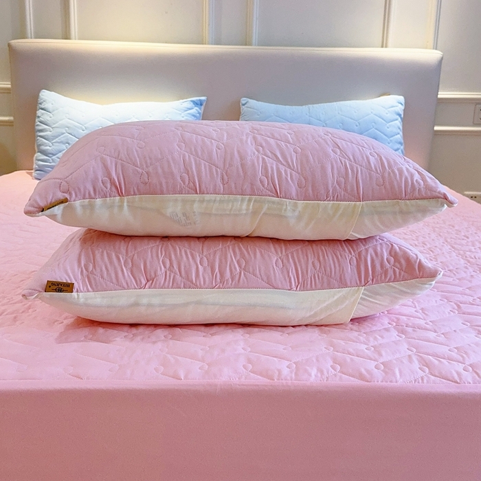 91家纺网 家纺一手货源 找家纺 兜米2025新品供跨境外贸A类防水隔尿夹棉床笠加厚席梦思床垫保护罩 粉色