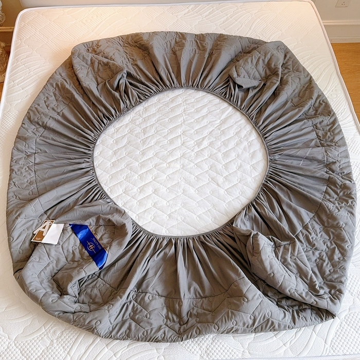 91家纺网 家纺一手货源 找家纺 兜米2025新品供跨境外贸A类防水隔尿夹棉床笠加厚席梦思床垫保护罩 灰色