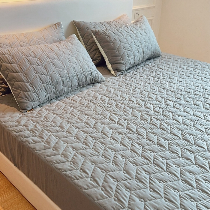 91家纺网 家纺一手货源 找家纺 兜米2025新品供跨境外贸A类防水隔尿夹棉床笠加厚席梦思床垫保护罩 灰色