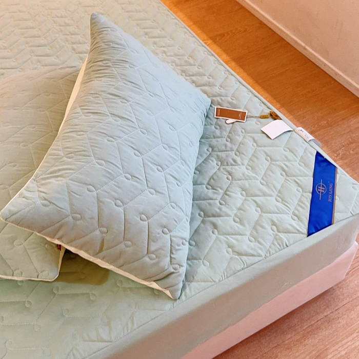 91家纺网 家纺一手货源 找家纺 兜米2025新品供跨境外贸A类防水隔尿夹棉床笠加厚席梦思床垫保护罩 清新绿