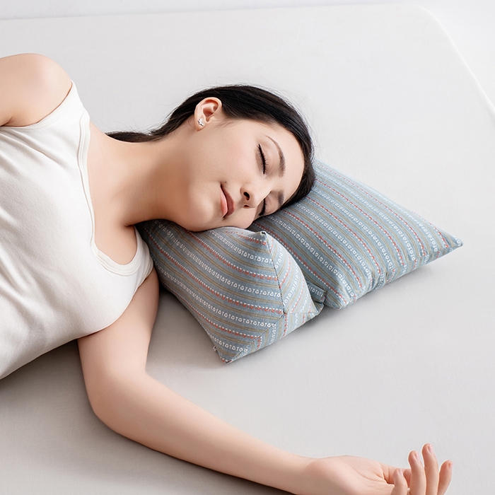 91家纺网 家纺一手货源 找家纺 小米枕芯 2025新款全棉水洗棉组合荞麦枕 枕头枕芯 可拆卸的三角组合枕 米兰深