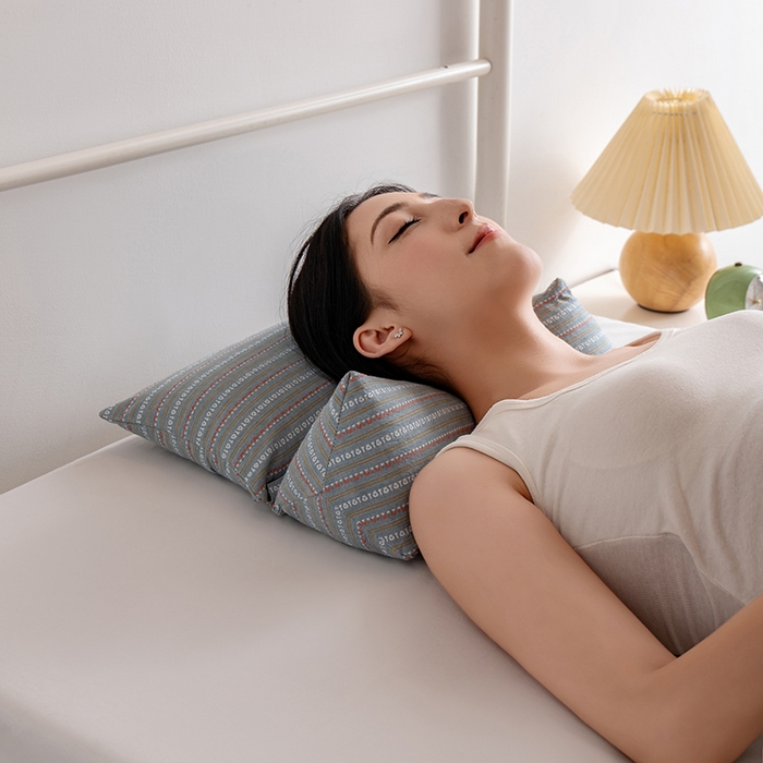 91家纺网 家纺一手货源 找家纺 小米枕芯 2025新款全棉水洗棉组合荞麦枕 枕头枕芯 可拆卸的三角组合枕 米兰深