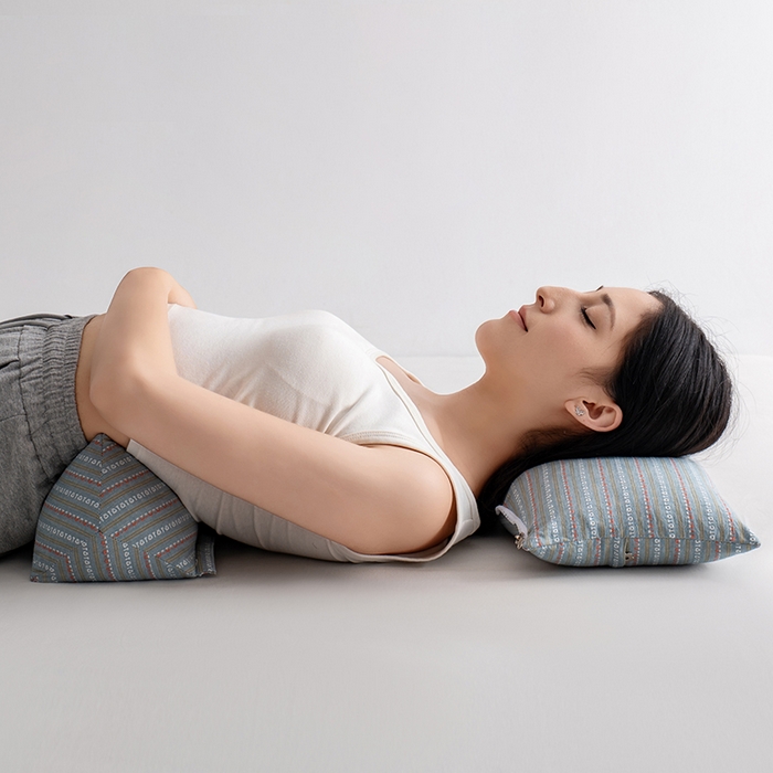 91家纺网 家纺一手货源 找家纺 小米枕芯 2025新款全棉水洗棉组合荞麦枕 枕头枕芯 可拆卸的三角组合枕 米兰深