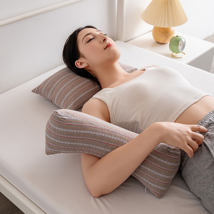 91家纺网 家纺一手货源 找家纺 小米枕芯 2025新款全棉水洗棉组合荞麦枕 枕头枕芯 可拆卸的三角组合枕 草木灰