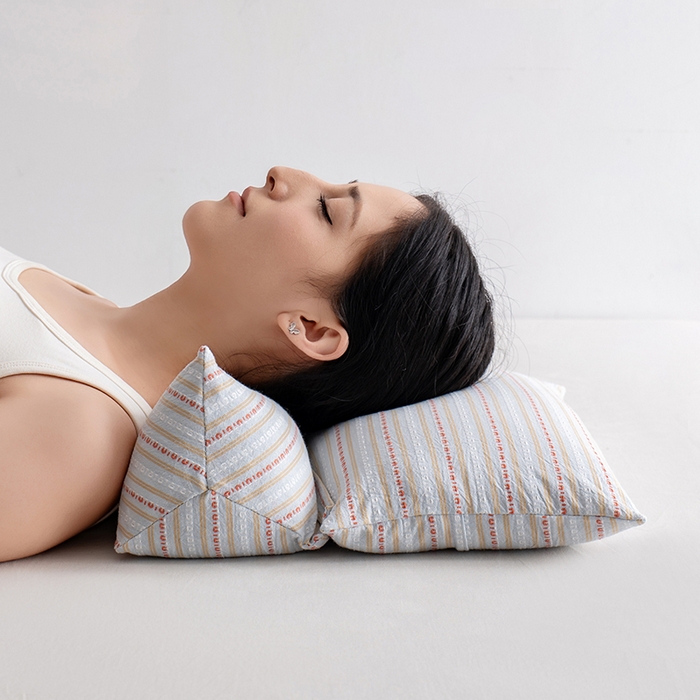 91家纺网 家纺一手货源 找家纺 小米枕芯 2025新款全棉水洗棉组合荞麦枕 枕头枕芯 可拆卸的三角组合枕 米兰浅