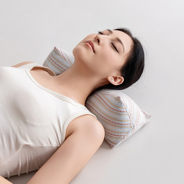 91家纺网 家纺一手货源 找家纺 小米枕芯 2025新款全棉水洗棉组合荞麦枕 枕头枕芯 可拆卸的三角组合枕 米兰浅