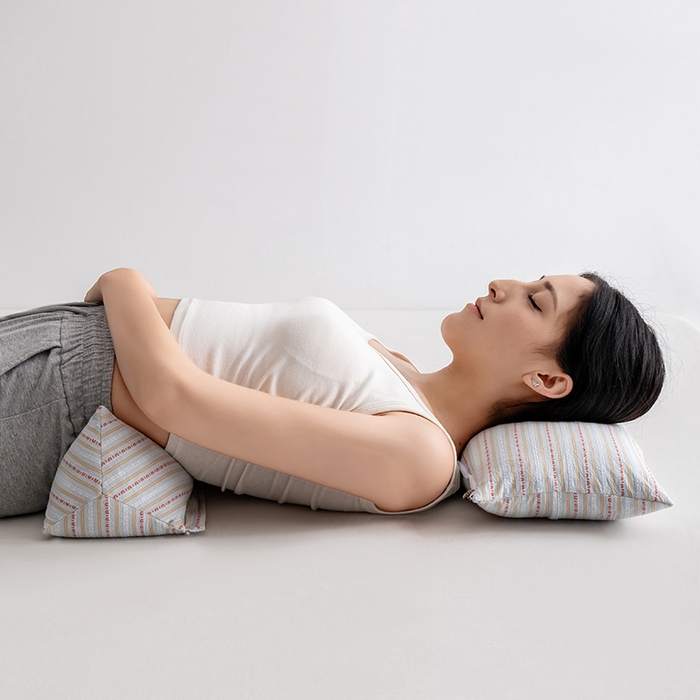 91家纺网 家纺一手货源 找家纺 小米枕芯 2025新款全棉水洗棉组合荞麦枕 枕头枕芯 可拆卸的三角组合枕 米兰浅