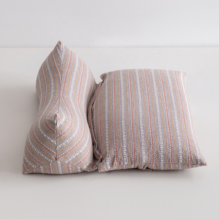 91家纺网 家纺一手货源 找家纺 小米枕芯 2025新款全棉水洗棉组合荞麦枕 枕头枕芯 可拆卸的三角组合枕 草木灰