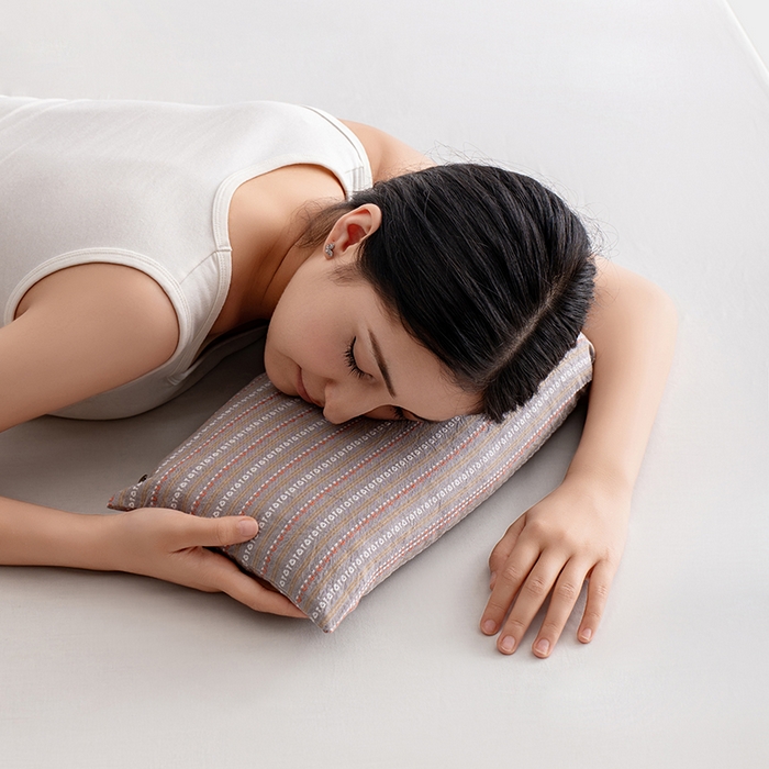 91家纺网 家纺一手货源 找家纺 小米枕芯 2025新款全棉水洗棉组合荞麦枕 枕头枕芯 可拆卸的三角组合枕 草木灰