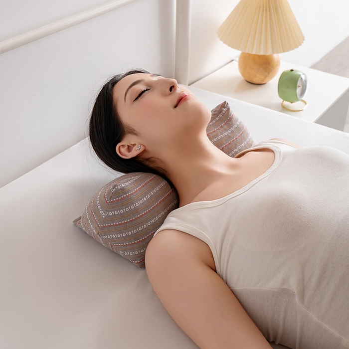 91家纺网 家纺一手货源 找家纺 小米枕芯 2025新款全棉水洗棉组合荞麦枕 枕头枕芯 可拆卸的三角组合枕 草木灰