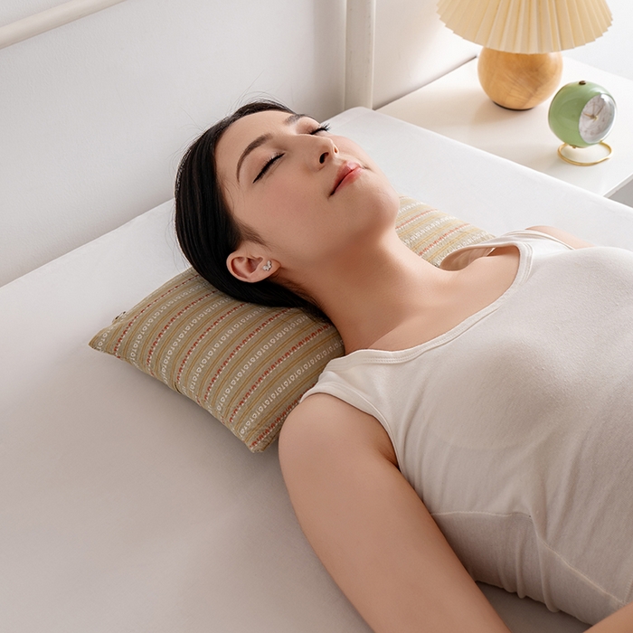 91家纺网 家纺一手货源 找家纺 小米枕芯 2025新款全棉水洗棉组合荞麦枕 枕头枕芯 可拆卸的三角组合枕 卡其