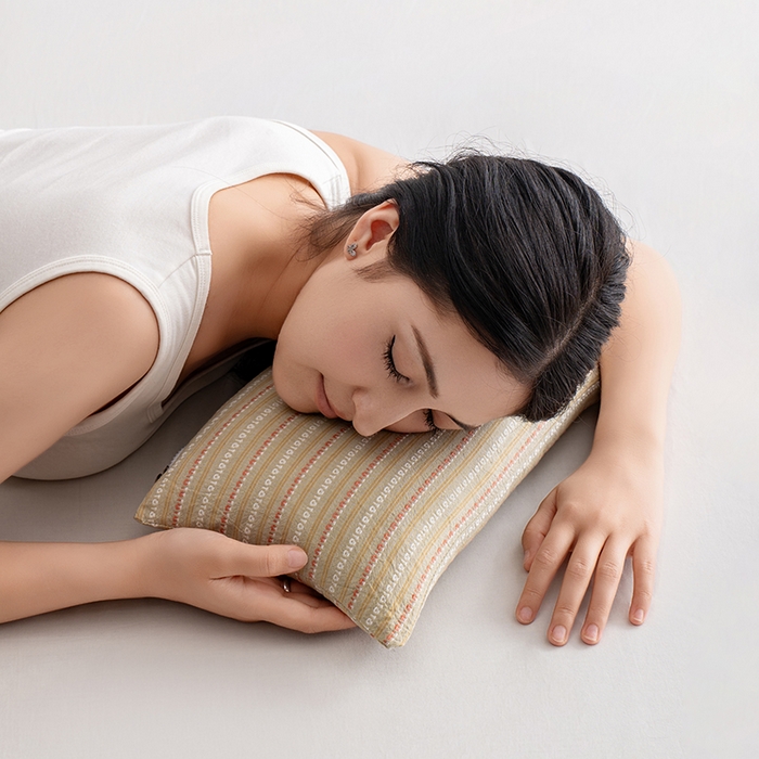 91家纺网 家纺一手货源 找家纺 小米枕芯 2025新款全棉水洗棉组合荞麦枕 枕头枕芯 可拆卸的三角组合枕 卡其