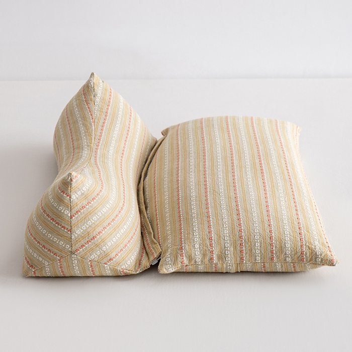 91家纺网 家纺一手货源 找家纺 小米枕芯 2025新款全棉水洗棉组合荞麦枕 枕头枕芯 可拆卸的三角组合枕 卡其