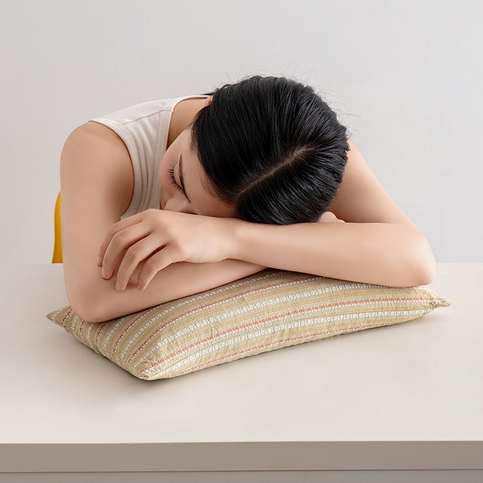 91家纺网 家纺一手货源 找家纺 小米枕芯 2025新款全棉水洗棉组合荞麦枕 枕头枕芯 可拆卸的三角组合枕 卡其