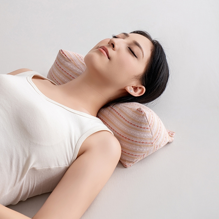 91家纺网 家纺一手货源 找家纺 小米枕芯 2025新款全棉水洗棉组合荞麦枕 枕头枕芯 可拆卸的三角组合枕 樱花粉