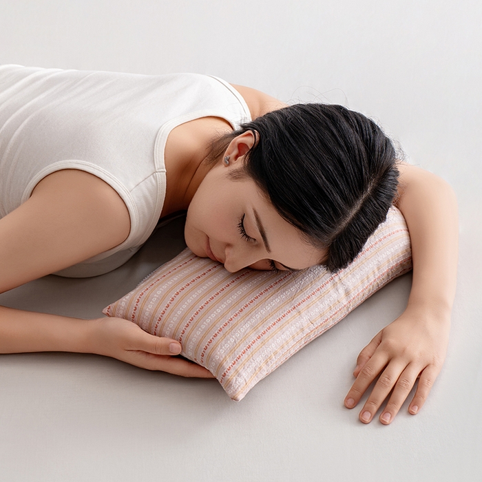 91家纺网 家纺一手货源 找家纺 小米枕芯 2025新款全棉水洗棉组合荞麦枕 枕头枕芯 可拆卸的三角组合枕 樱花粉