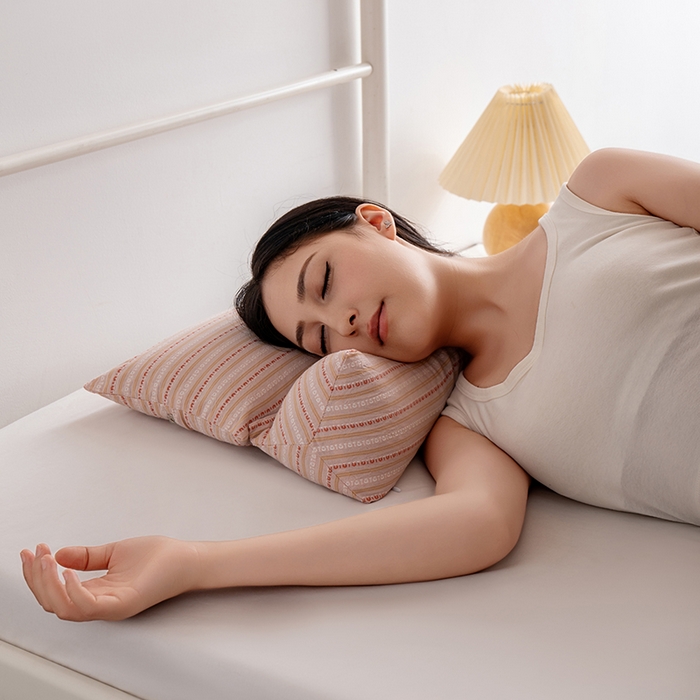 91家纺网 家纺一手货源 找家纺 小米枕芯 2025新款全棉水洗棉组合荞麦枕 枕头枕芯 可拆卸的三角组合枕 樱花粉