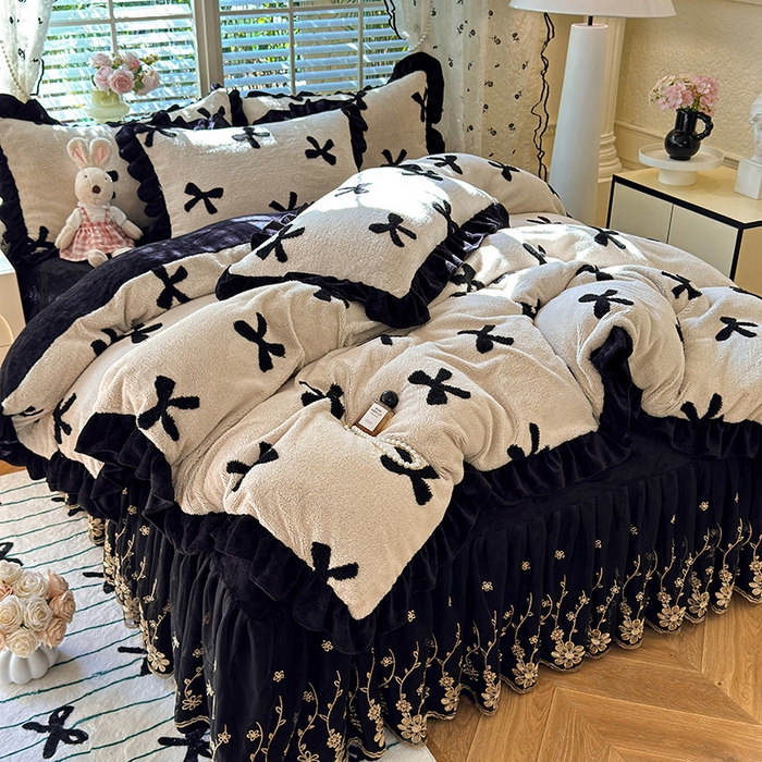 （总）唐人居 2025新款高克重阳离子绒花边雕花套件