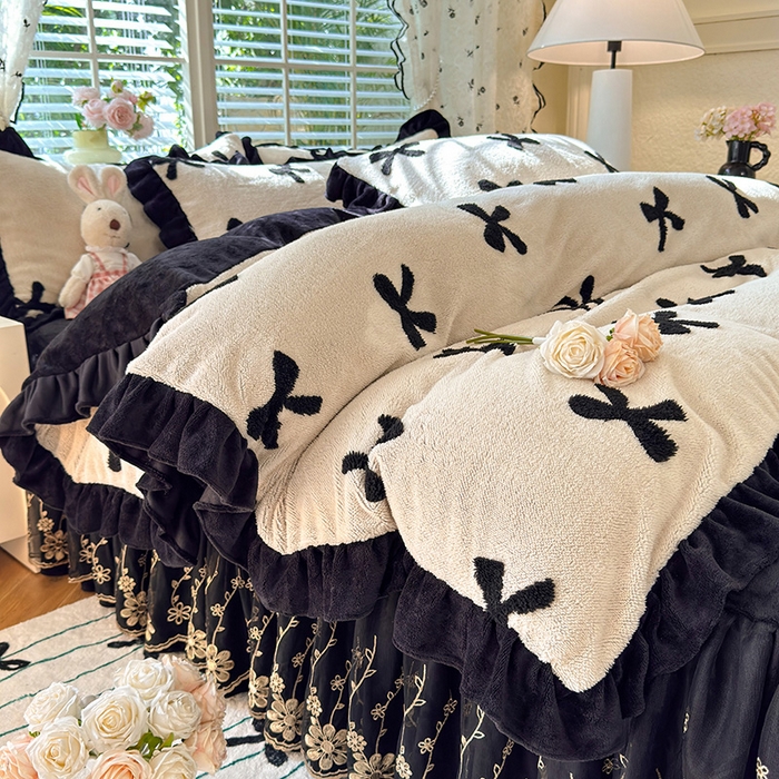 91家纺网 家纺一手货源 找家纺 （总）唐人居 2025新款高克重阳离子绒花边雕花套件