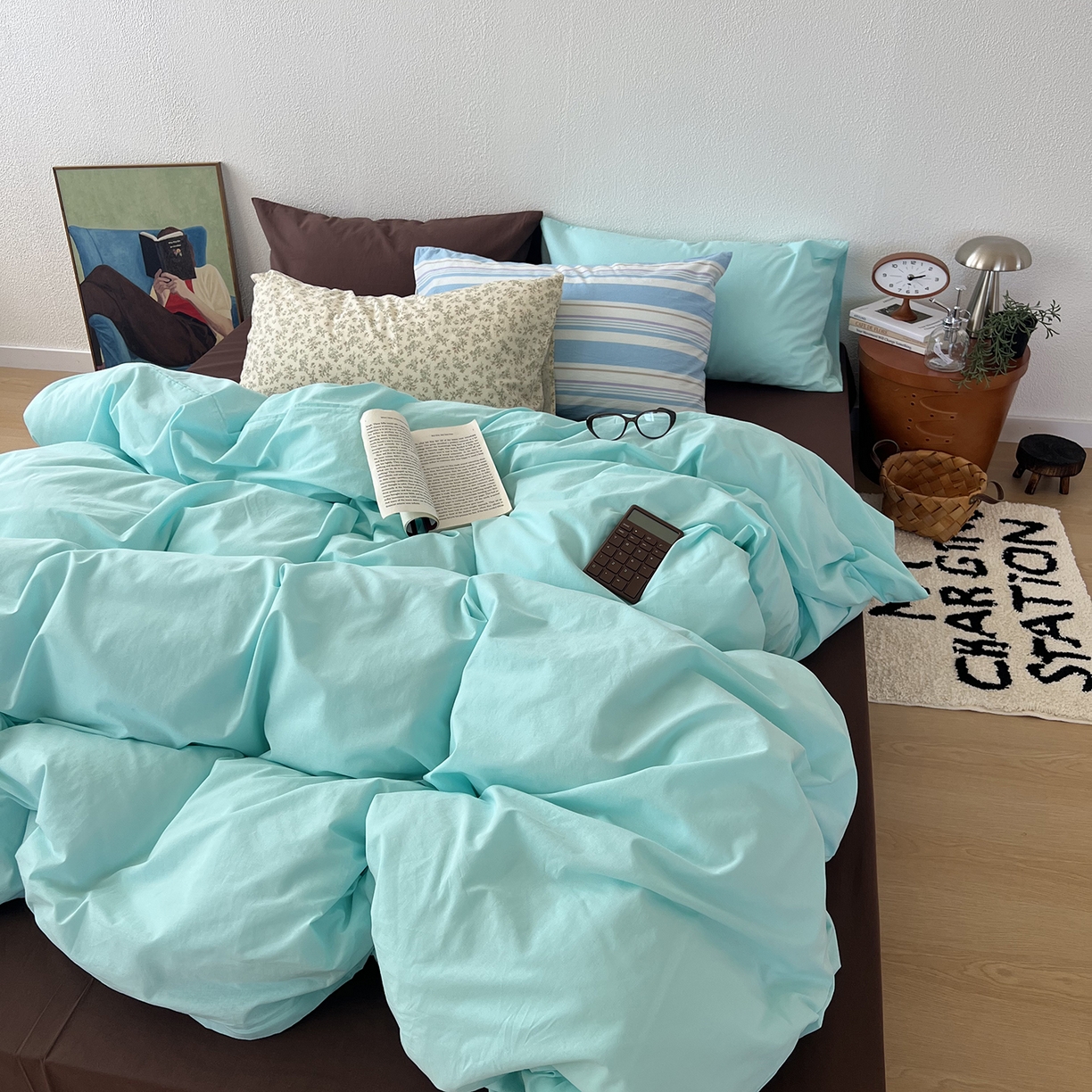 91家纺网 家纺一手货源 找家纺 （总）蜜宿 2025新款混搭全棉水洗棉四件套-薄巧椰奶