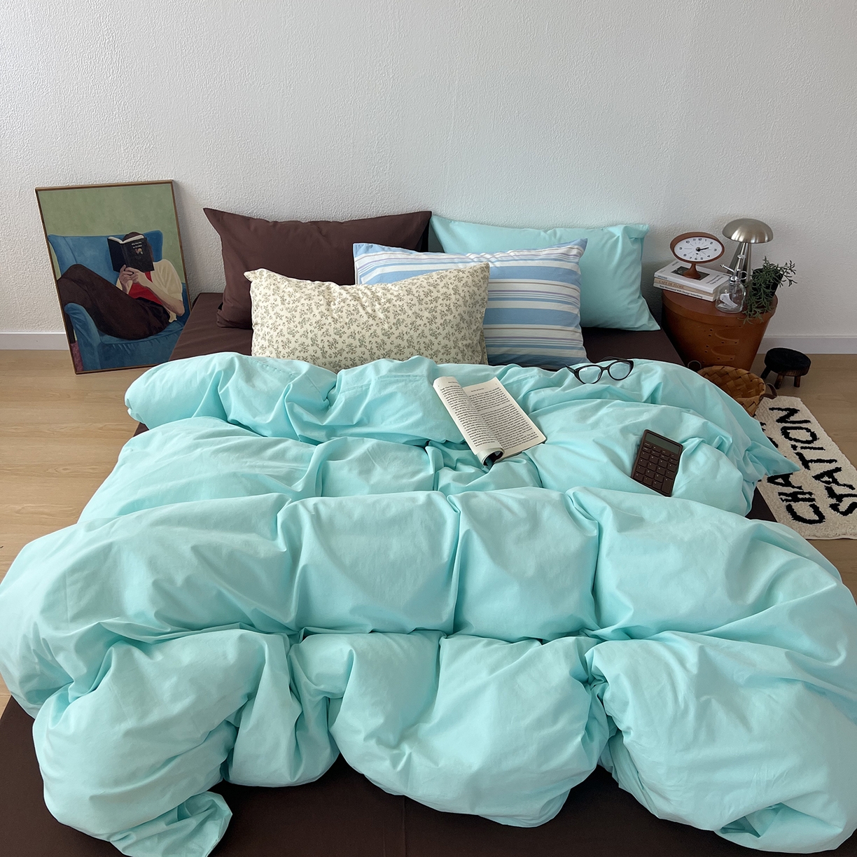 91家纺网 家纺一手货源 找家纺 （总）蜜宿 2025新款混搭全棉水洗棉四件套-薄巧椰奶