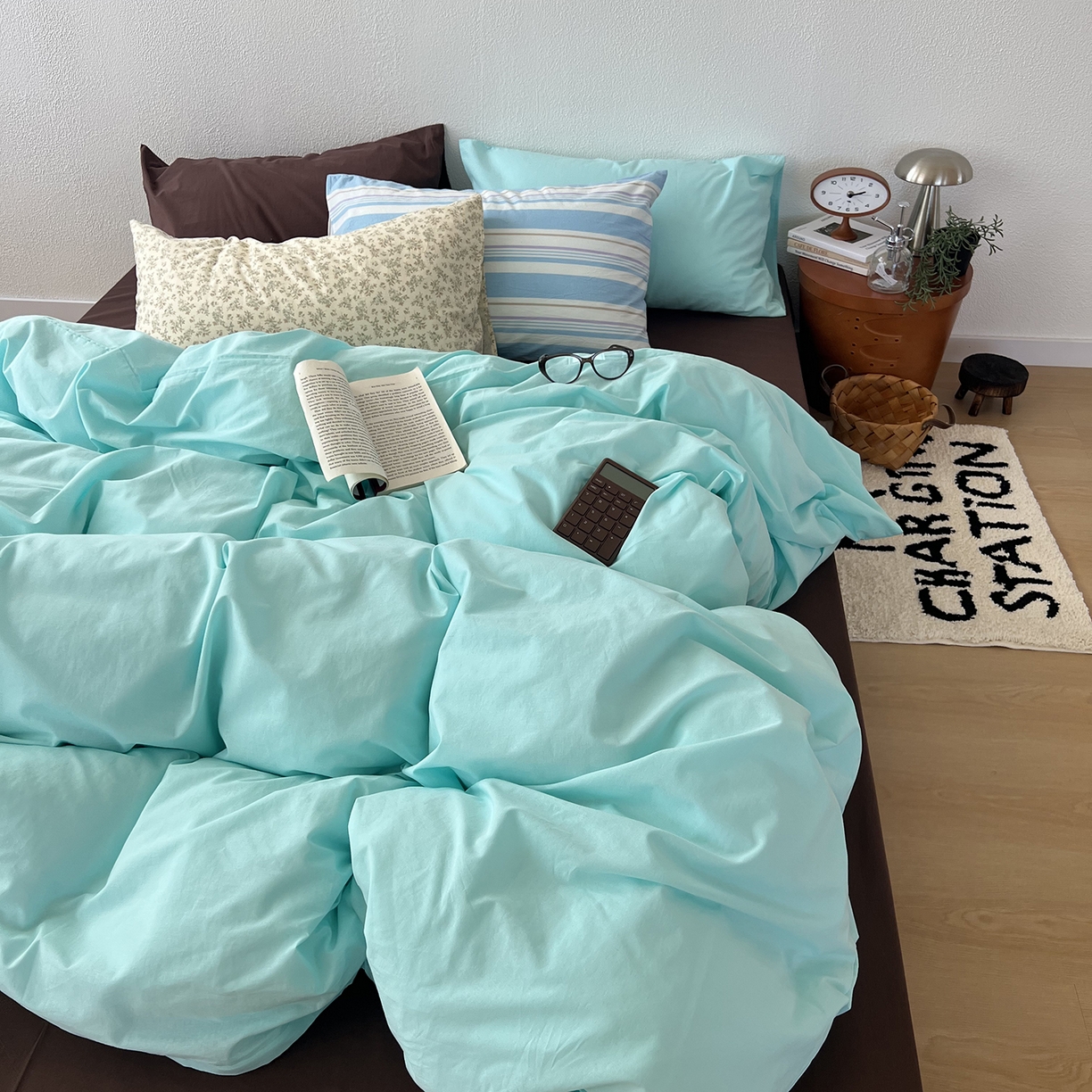 91家纺网 家纺一手货源 找家纺 （总）蜜宿 2025新款混搭全棉水洗棉四件套-薄巧椰奶