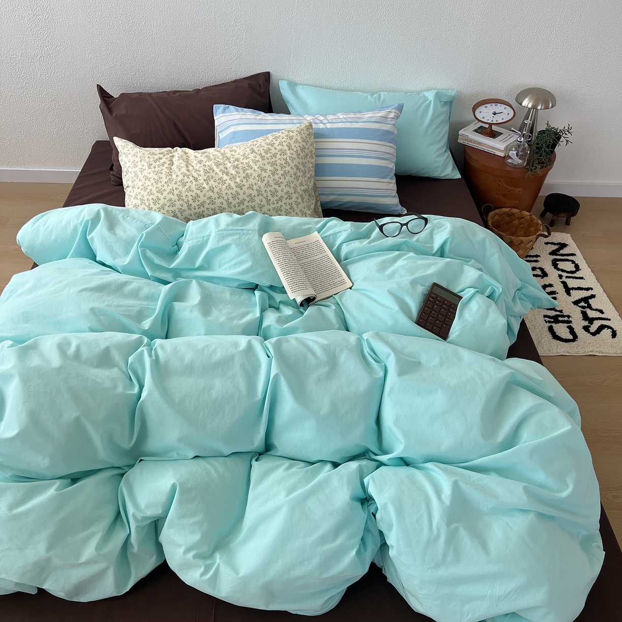 91家纺网 家纺一手货源 找家纺 （总）蜜宿 2025新款混搭全棉水洗棉四件套-薄巧椰奶