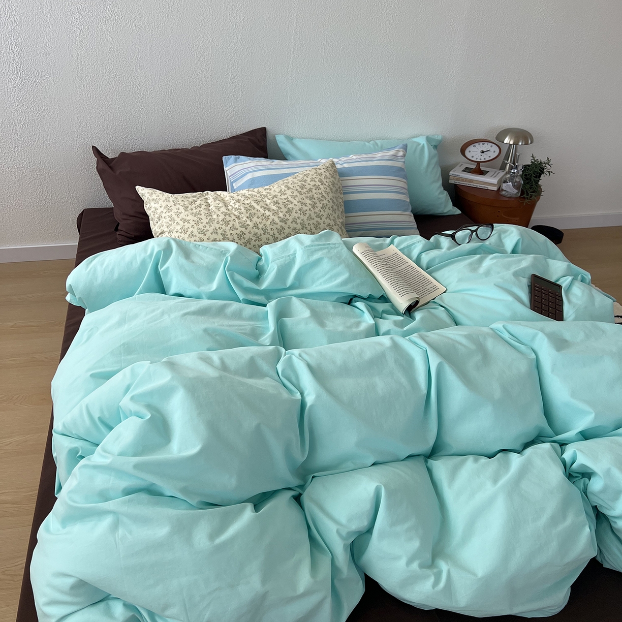 91家纺网 家纺一手货源 找家纺 （总）蜜宿 2025新款混搭全棉水洗棉四件套-薄巧椰奶