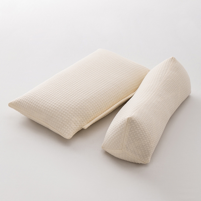 91家纺网 家纺一手货源 找家纺 小米枕芯 2025新款针织组合荞麦 护颈三角荞麦组合枕 可拆卸升级荞麦枕 米白色