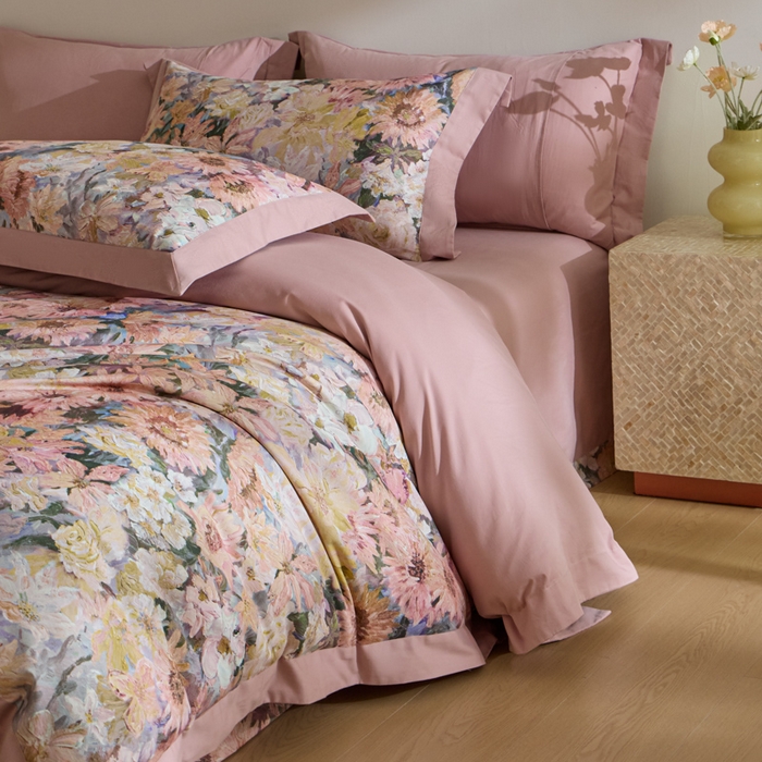 91家纺网 家纺一手货源 找家纺 （总）禾时 2025新款全棉纯棉贡缎数码50双股长绒棉磨毛四件套（带高档礼盒）