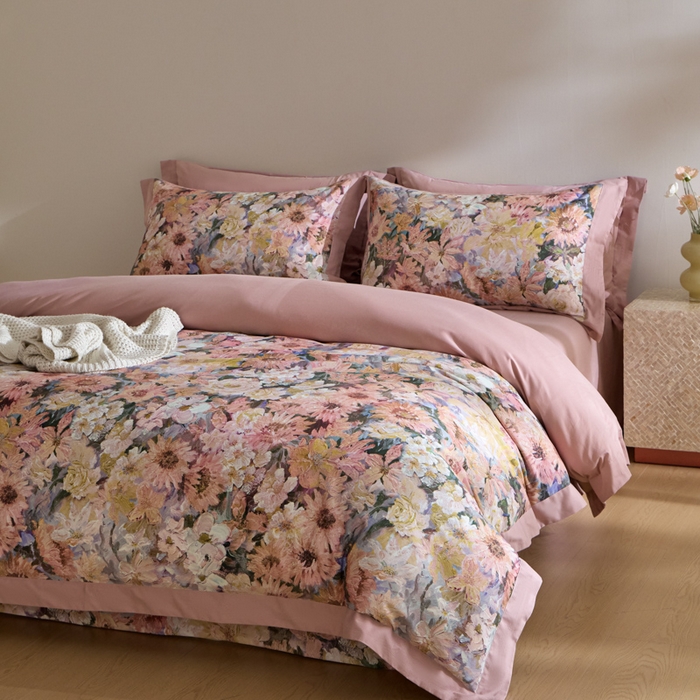 91家纺网 家纺一手货源 找家纺 禾时 2025新款全棉纯棉贡缎数码50双股长绒棉磨毛四件套（带高档礼盒） 爱丽丝仙境